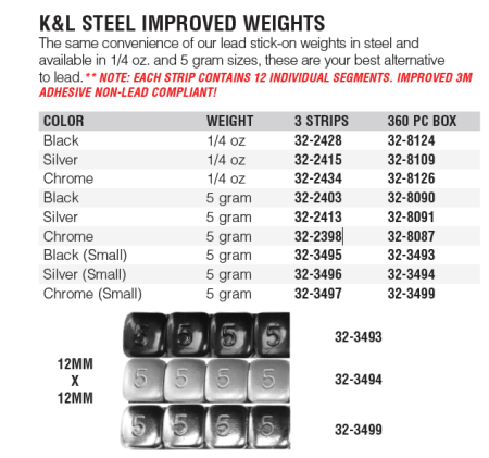 K&L STEEL IMPROVED WEIGHTS ( 휠 납 )